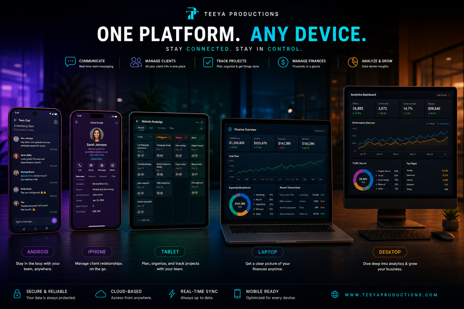 Teeya Productions interface preview 2 of 5
